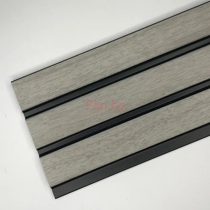 Декоративная реечная панель из полистирола Grace 3D Rail Ясень серый, 2800*120*10 мм - фото 2 - id-p218188933
