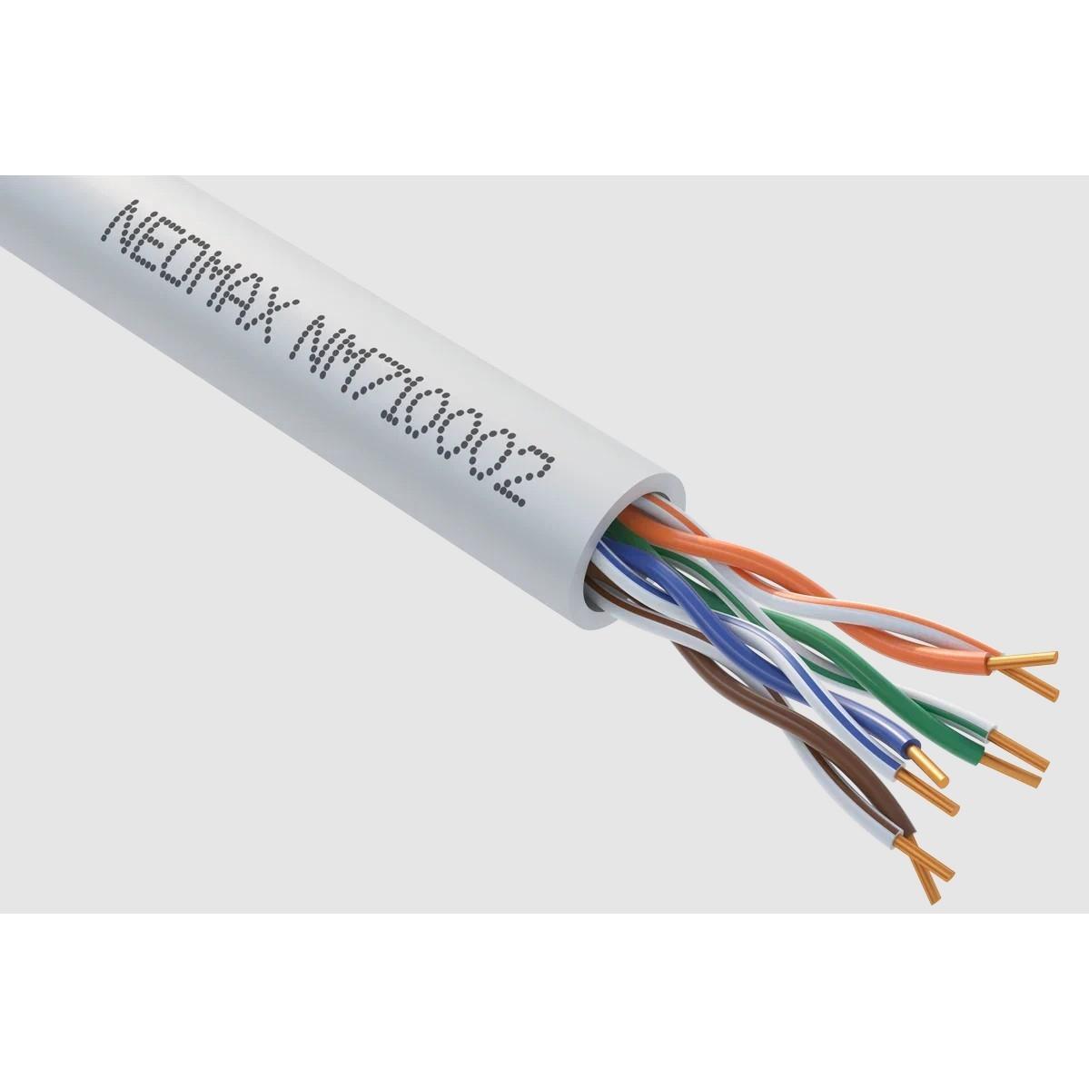 Кабель NEOMAX [NM710002] U/UTP cat.5e 4x2x0.515, 24 AWG, Медь, внутренний, PVC, 305м, серый - фото 1 - id-p214270816