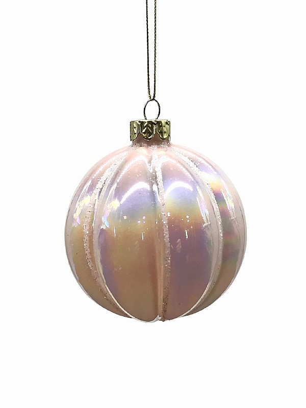 Елочная игрушка шар Зефир 8см стекло 22-103 розовый - фото 1 - id-p218184889