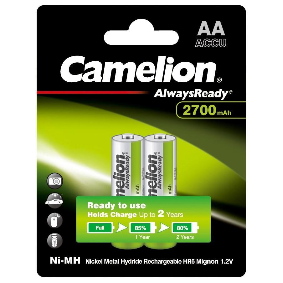 Camelion Always Ready AA-2700mAh Ni-Mh BL-2 (NH-AA2700BP2, аккумулятор,1.2В) - фото 1 - id-p218190791