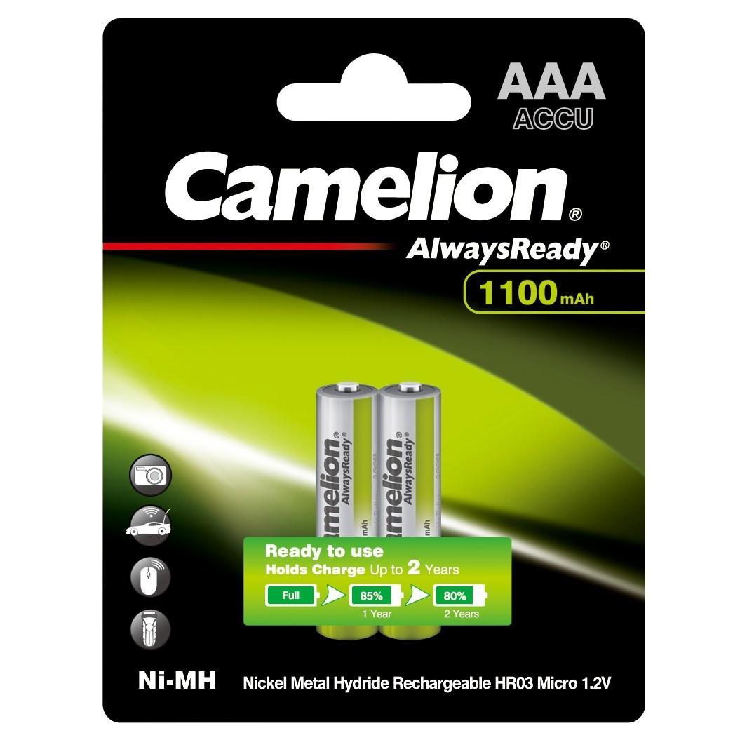 Camelion AAA-1100mAh Ni-Mh BL-2 (NH-AAA1100BP2, аккумулятор,1.2В) (2 шт. в уп-ке) - фото 1 - id-p214274649