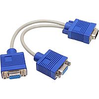 Кабель разветвитель 1xVGA 15 male - 2xVGA 15 male VCOM (VVG6530-0.2M) 0.2м