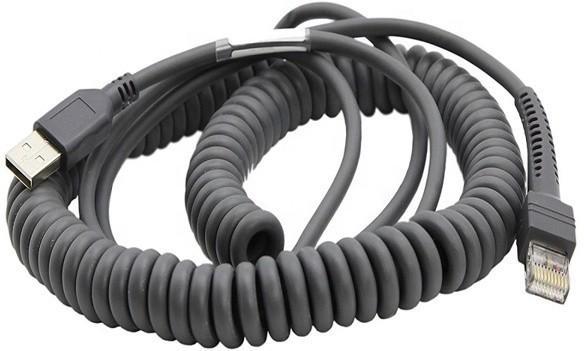 Кабель интерфейсный Zebra ASSY:Cable - Shielded USB: Series A, 9ft. (2.8m), Coiled, BC1.2 (High Current), - фото 1 - id-p218189786