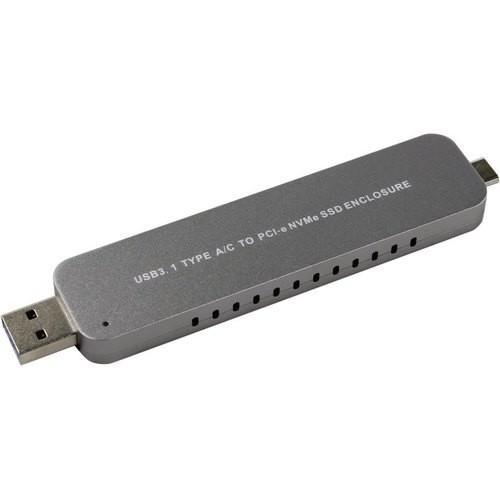 ORIENT 3552U3, USB 3.1 Gen2 контейнер для SSD M.2 NVMe 2242/2260/2280 M-key, PCIe Gen3x2 (JMS583),10 GB/s, - фото 1 - id-p213440097