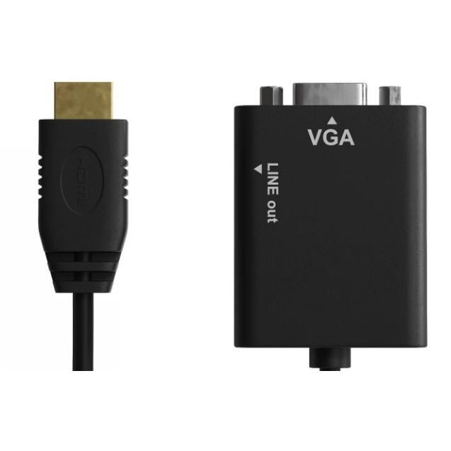 Кабель-переходник HDMI-VGA ExeGate EX-HDMIM-VGAM-3.5JackS-1.8 (19M/15M+3.5mm Jack M, 1,8м) Преобразователь - фото 1 - id-p218190182