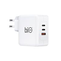 Bion Сетевое Зарядное Устройство, GaN, USB-A + 2*USB-C, PowerDelivery, 100 Вт, белый [BXP-GAN-PD-A2C-100W]