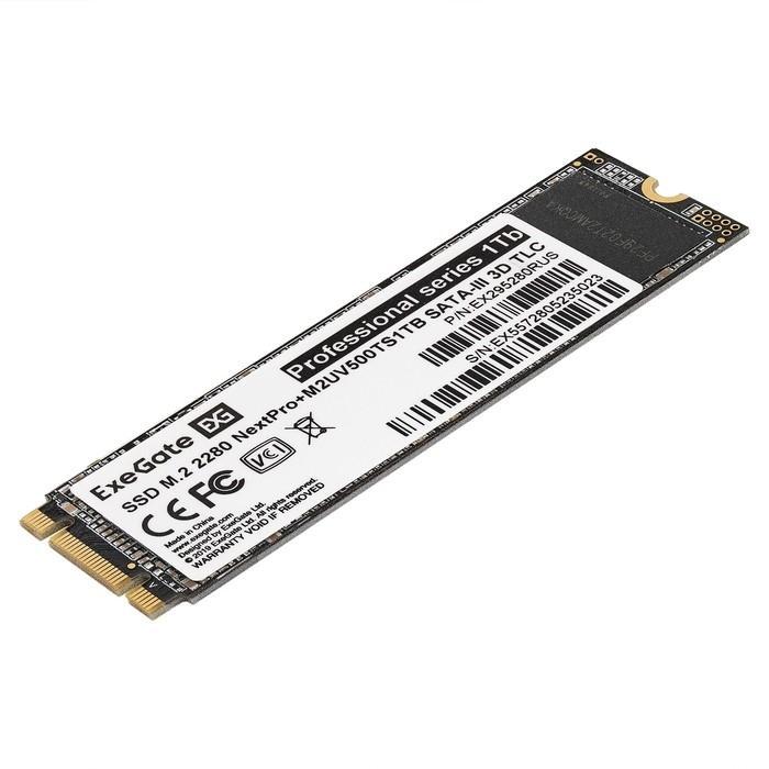 Накопитель SSD M.2 2280 1Tb ExeGate NextPro+ M2UV500TS1TB (SATA-III, 22x80mm, 3D TLC) EX295280RUS - фото 1 - id-p218190104