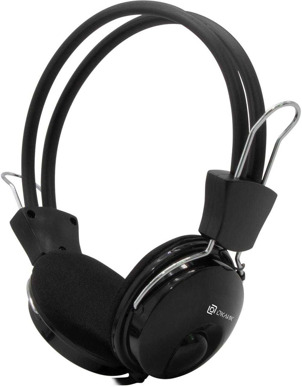 Наушники с микрофоном Оклик HS-M200 черный 1.8м накладные оголовье (1532011) - фото 1 - id-p216919871