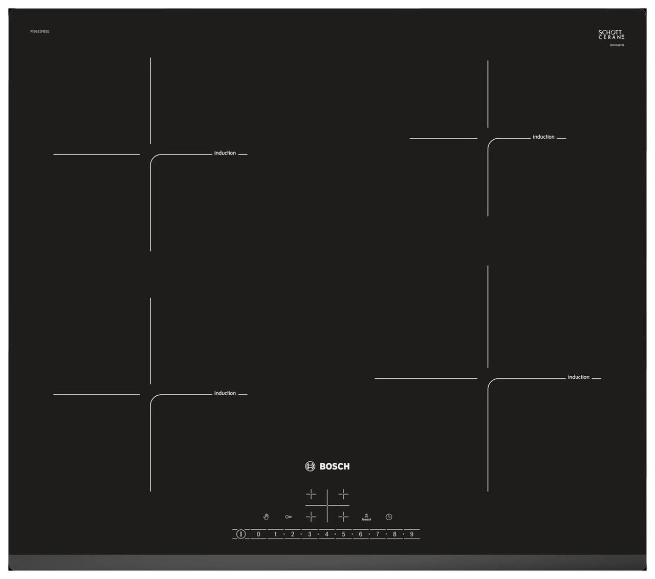 Индукционная варочная поверхность Bosch PIE631FB1E черный - фото 1 - id-p218190307