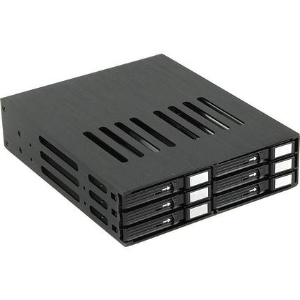 Procase L2-106-SATA3-BK {Корзина L2-106SATA3 6 SATA3/SAS, черный, с замком, hotswap mobie rack module for 2,5", фото 2