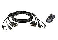 Комплект шнуров ATEN 2L-7D02UDX2, мон+клав+мышь USB+аудио, DVI-D+USB A-Тип/B-тип+MINIJACK;USB A-Тип/B-тип,