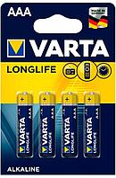 Батарейка Varta LONGLIFE LR03/4BL AAA BL4 Alkaline 1.5V (4103) (4/40/200) VARTA 04103113414