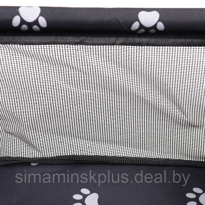 Автокресло для животных 40*30*25 см, чёрное с белыми лапками - фото 10 - id-p218193710