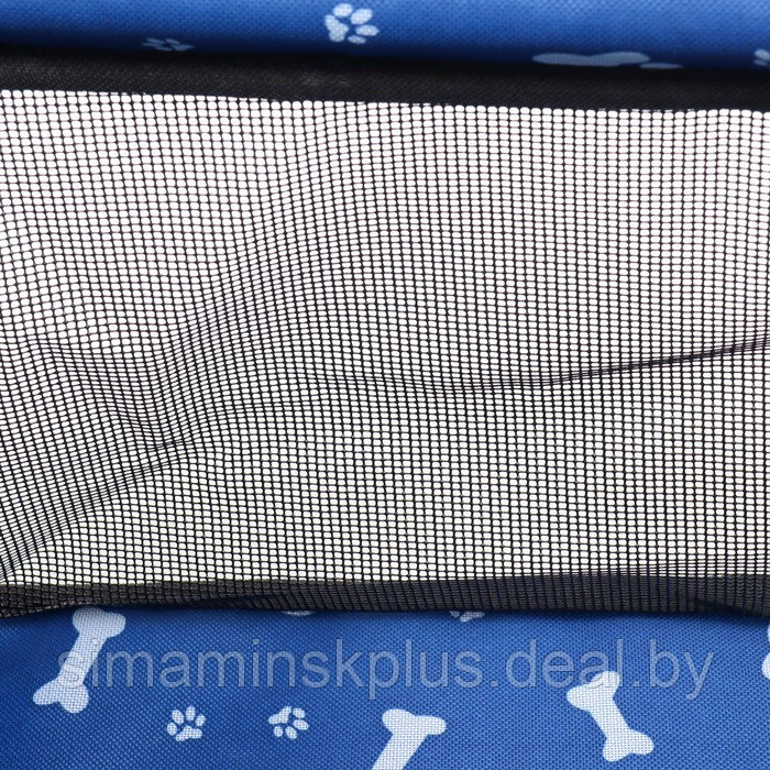 Автокресло для животных 40*30*25 см, синее с белыми лапками и косточками - фото 10 - id-p218193712
