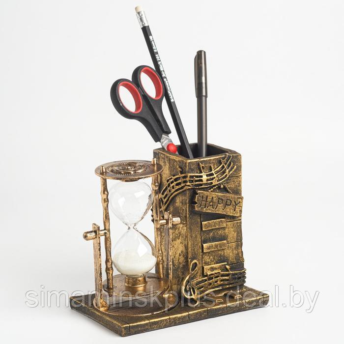 Песочные часы "Ноты", сувенирные, с карандашницей, 14.5 х 8 х 13 см микс - фото 1 - id-p218193739