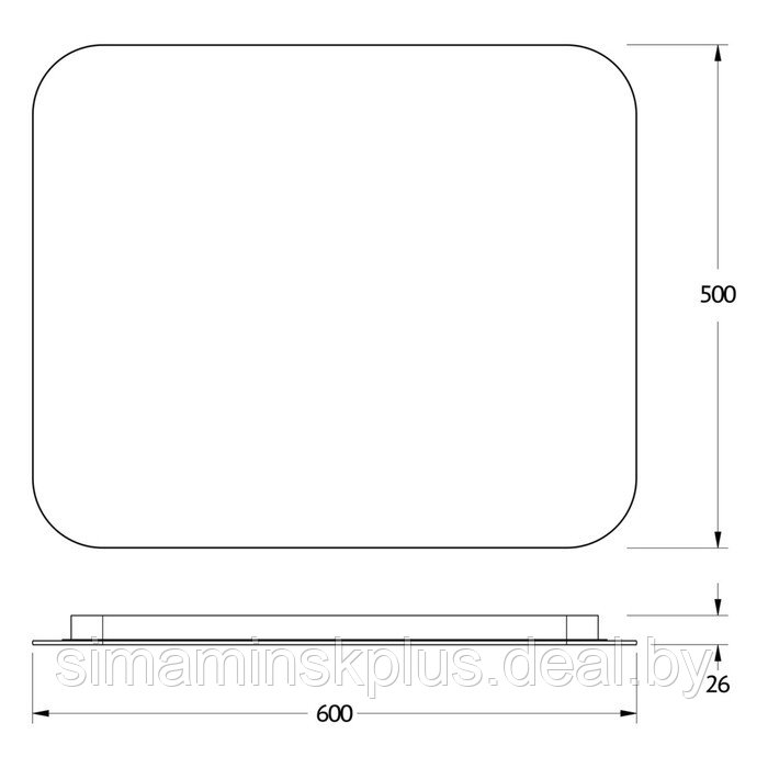 Зеркало с LED-подсветкой 19 Вт, 60x50 см, сенсорный выключатель, нейтральный белый свет - фото 2 - id-p218194670