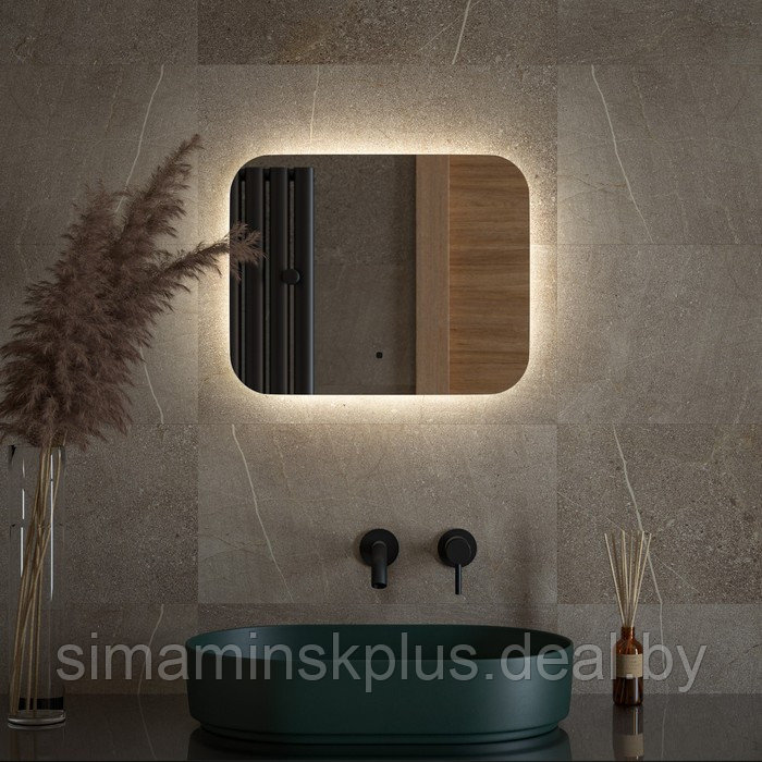 Зеркало с LED-подсветкой 15 Вт, 50x40 см, ИК - выключатель, нейтральный белый свет - фото 3 - id-p218194672