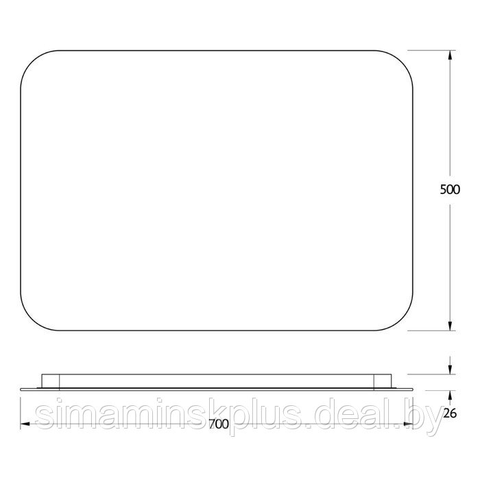 Зеркало с LED-подсветкой 21 Вт, 70x50 см, сенсорный выключатель, нейтральный белый свет - фото 2 - id-p218194682