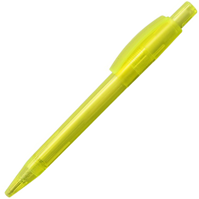 Ручка шариковая, пластик, прозрачный, желтый - фото 1 - id-p218200077