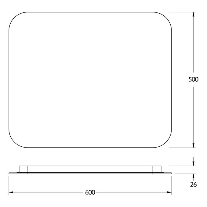 Зеркало с LED-подсветкой 19 Вт, 60x50 см, сенсорный выключатель, тёплый белый свет - фото 2 - id-p218202246