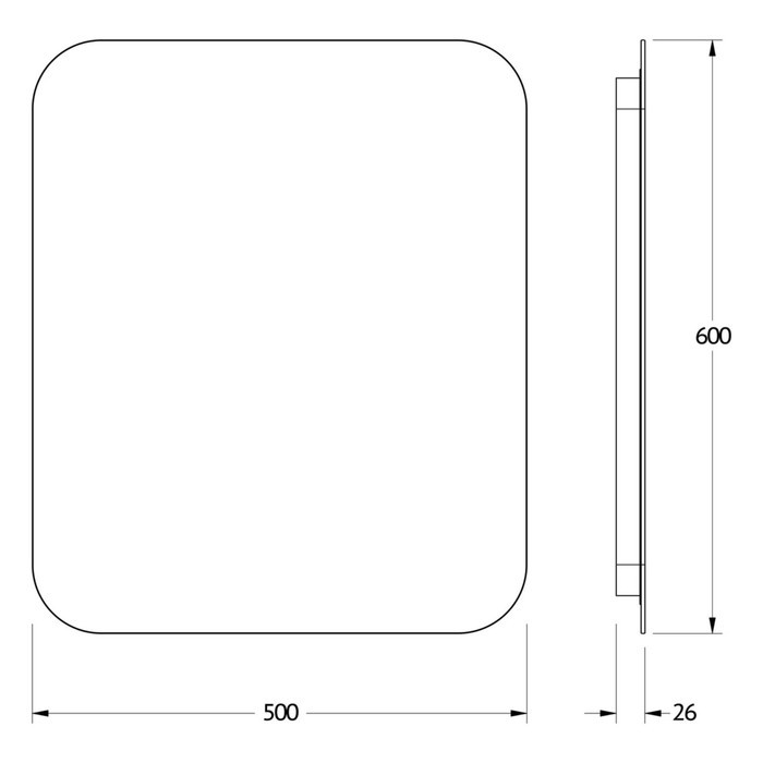 Зеркало с LED-подсветкой 19 Вт, 50x60 см, ИК - выключатель, нейтральный белый свет - фото 2 - id-p218202263