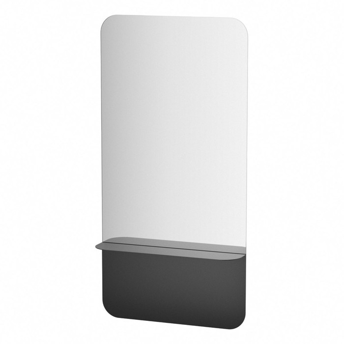Зеркало с металлической полочкой, EVOFORM, 60х120 см, цвет чёрный - фото 1 - id-p218202329