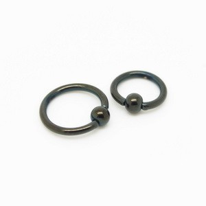 Кольцо для пирсинга черное 1.2мм (6-12мм) (8мм (шар 3 мм)) - фото 2 - id-p31343605