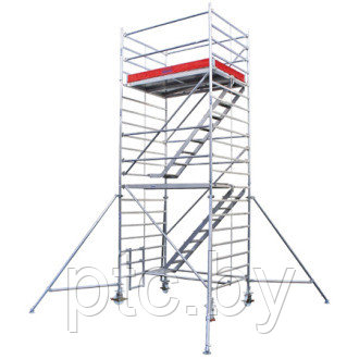 STABILO Передвижная алюминиевая вышка с лестницами серия 5500, размеры помоста 1,5 х 2,0 м KRAUSE Serie 5500, фото 2