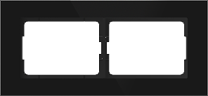 Рамка 2-местная из черного стекла