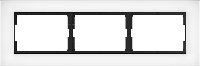Рамка 3-местная из белого стекла