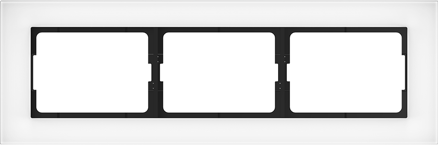 Рамка 3-местная из белого стекла - фото 1 - id-p218206726