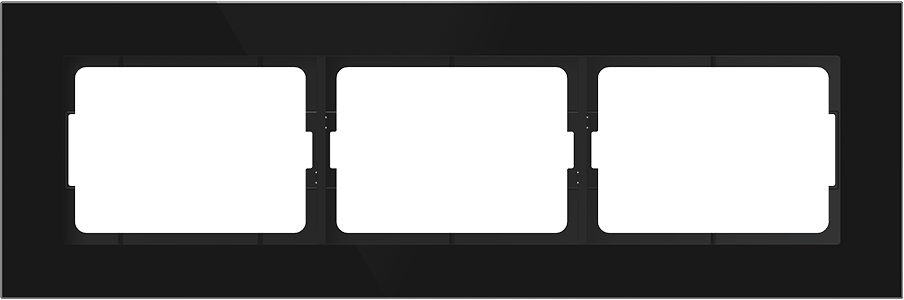 Рамка 3-местная из черного стекла - фото 1 - id-p218206728