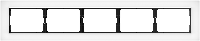 Рамка 5-местная из белого стекла