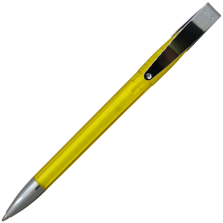Ручка шариковая, автоматическая, пластик, прозрачный, металл, желтый/серебро, Cobra Ic MMs - фото 2 - id-p218218446