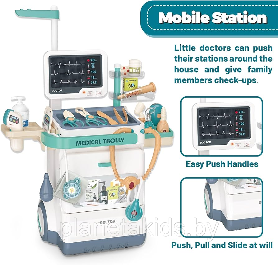 Игровой набор доктор в чемодане, игрушечный набор доктора, детский медицинский набор арт. 660-89 - фото 3 - id-p218219203
