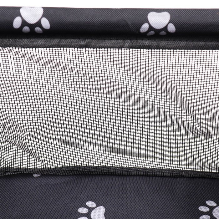 Автокресло для животных 40*30*25 см, чёрное с белыми лапками - фото 10 - id-p218219577