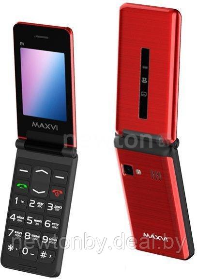 Кнопочный телефон Maxvi E9 (красный) - фото 1 - id-p218219055