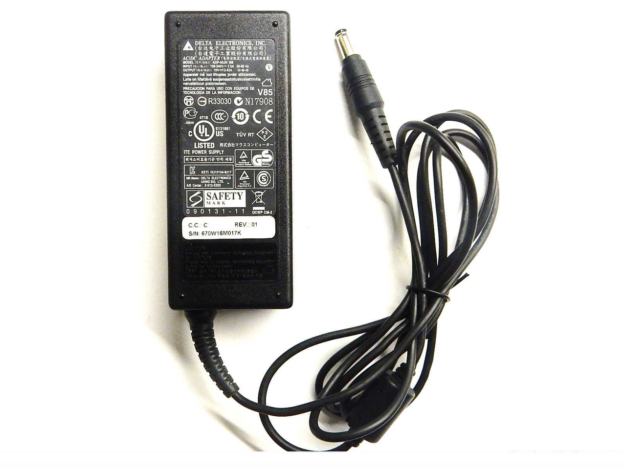 Зарядное, блок питания (сетевой адаптер) для ноутбука DELTA ADP-65JH DB HB 100-240 V 19V 3.42A 65W Original AC - фото 2 - id-p218219614