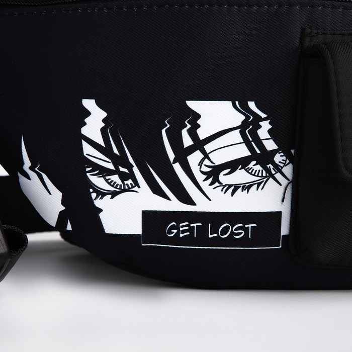Сумка поясная текстильная с карманом "Get lost" 30*14*6 см - фото 3 - id-p218219776