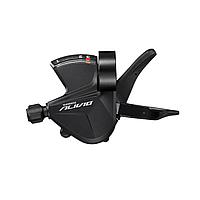 Шифтер SHIMANO ALIVIO, M3100-L, левый, 3 скорости, на хомут, c индикатором, трос 1800 мм