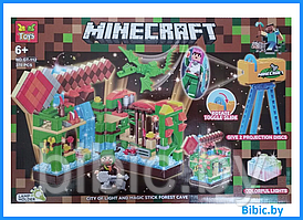 Детский конструктор Minecraft Зеленая крепость Майнкрафт GT-112 серия my world аналог лего lego LED подсветка