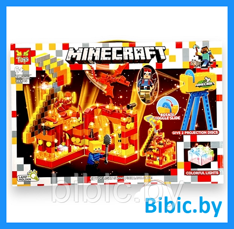 Детский конструктор Minecraft Огненная крепость Майнкрафт GT-111 серия my world аналог лего lego LED подсветка