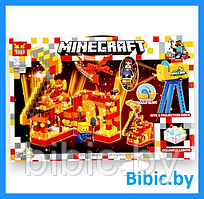 Детский конструктор Minecraft Огненная крепость Майнкрафт GT-111 серия my world аналог лего lego LED подсветка