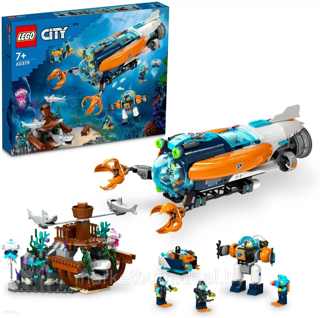 Конструктор LEGO City 60379, Подводная лодка исследователя морского дна - фото 1 - id-p215520810