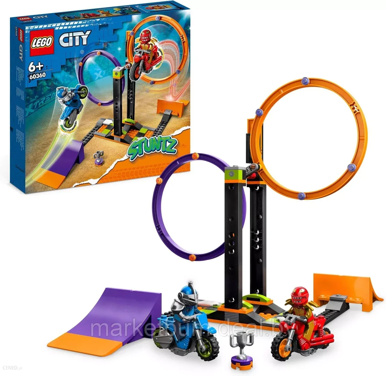 Конструктор LEGO City 60360, Испытание каскадеров-вращающиеся круги - фото 1 - id-p215595222