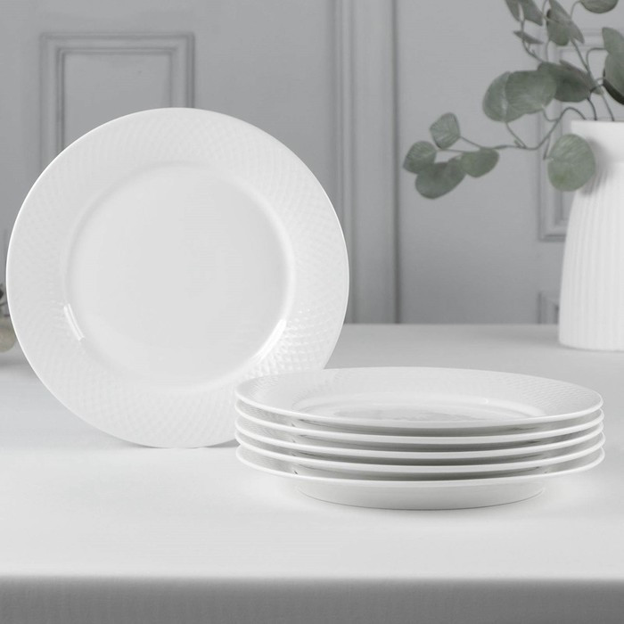 Набор тарелок обеденных фарфоровый «Юлия Высоцкая», d=25,5 см, 6 шт - фото 1 - id-p218222223