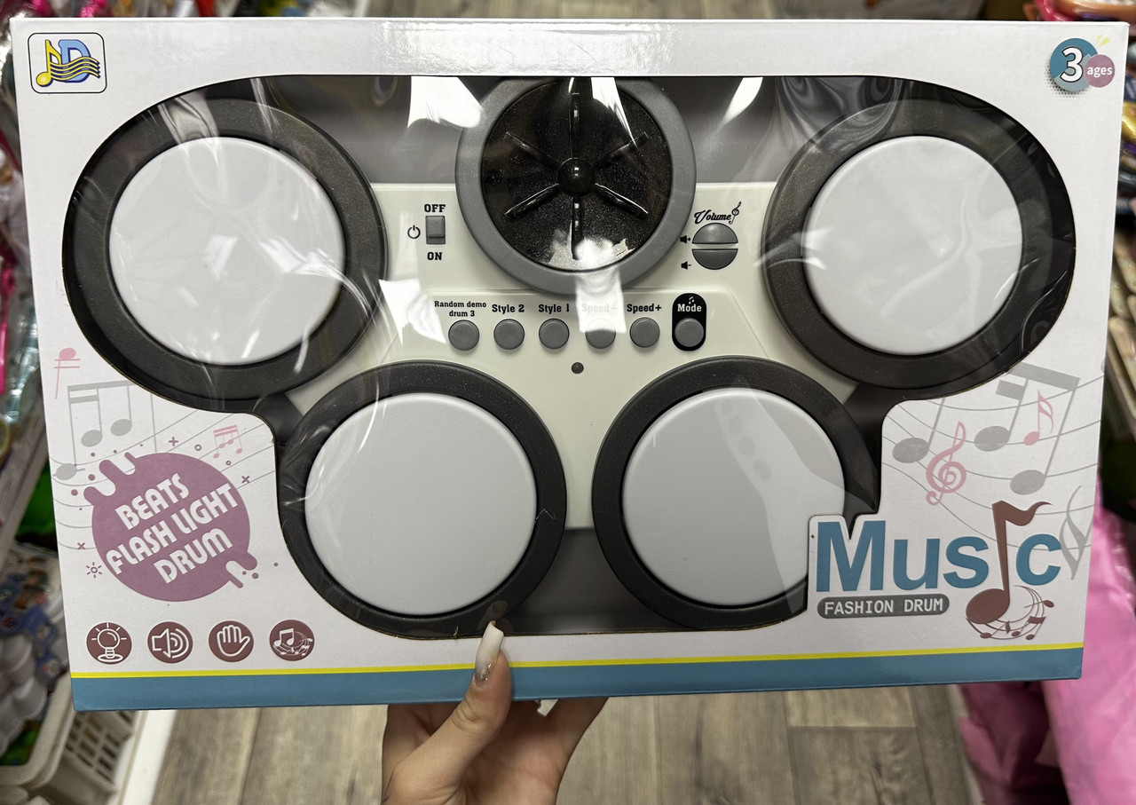 Барабанная установка WiMi, музыкальная игрушка с 5 скоростями ритма, детский игровой набор - фото 1 - id-p218224048