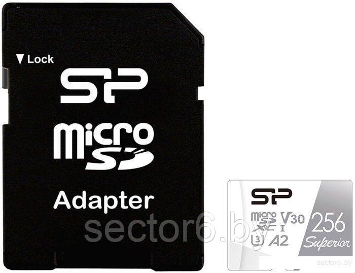 Карта памяти Silicon-Power Superior microSDXC SP256GBSTXDA2V20SP 256GB (с адаптером) - фото 1 - id-p218225418