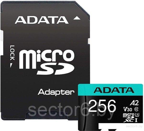 Карта памяти A-Data Premier Pro AUSDX256GUI3V30SA2-RA1 microSDXC 256GB (с адаптером)