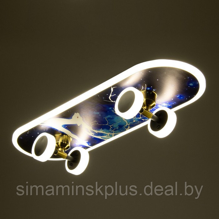 Люстра "Скейтборд" LED 32Вт 3000-6000К+7 цветов подсветка 60х20х7 см - фото 4 - id-p218231317